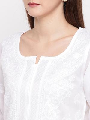 chikankari straight kurta - 17142765 - Standard Image - 4