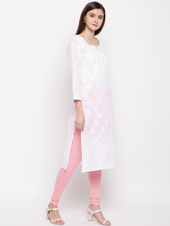 chikankari straight kurta - 17142765 - Zoom Image - 2