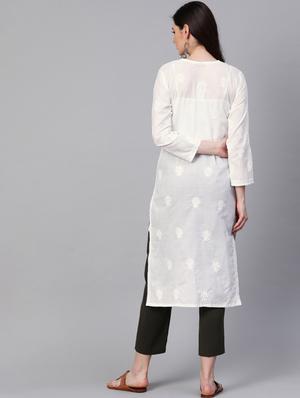 chikankari straight kurta - 17142767 - Standard Image - 3