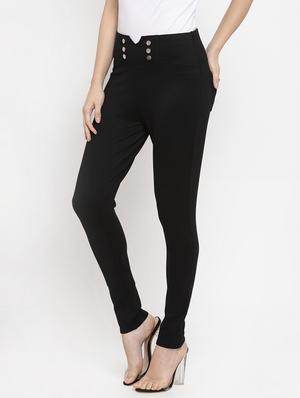 black cotton blend jeggings - 17142779 - Standard Image - 2
