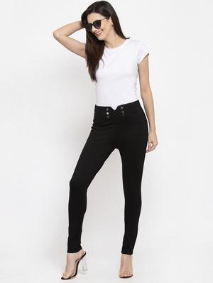 black cotton blend jeggings - 17142779 - Standard Image - 4