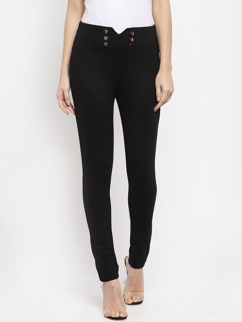 black cotton blend jeggings - 17142779 - Zoom Image - 1