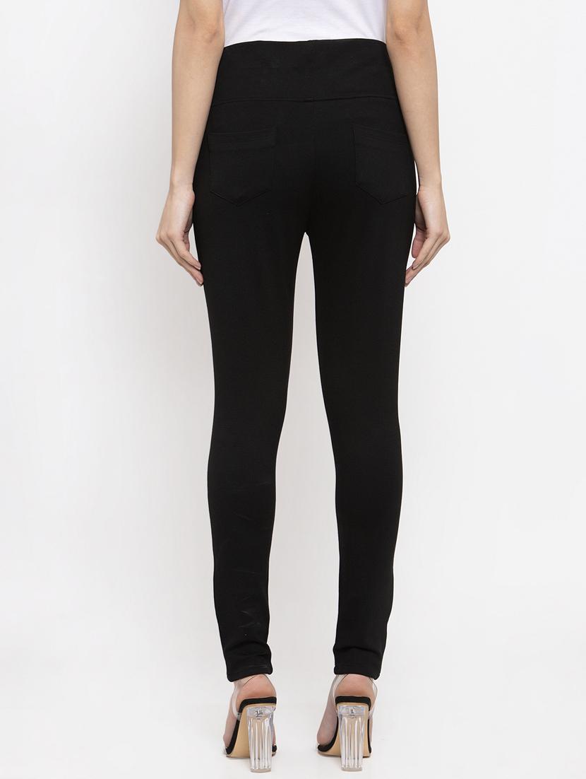 black cotton blend jeggings - 17142779 - Zoom Image - 3
