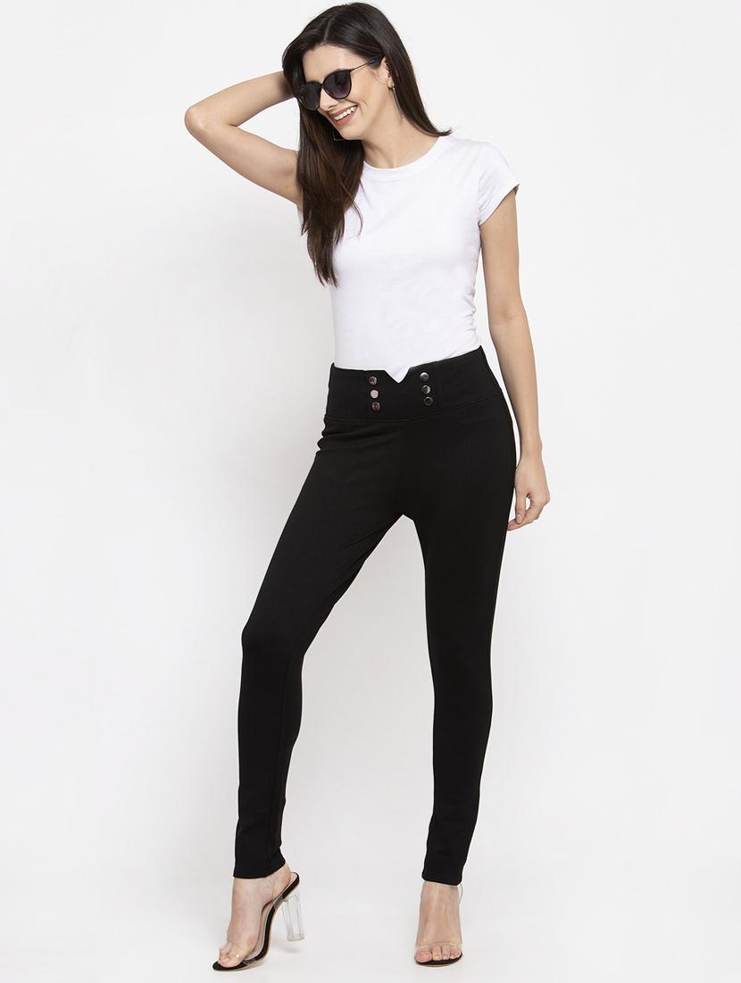 black cotton blend jeggings - 17142779 - Zoom Image - 4