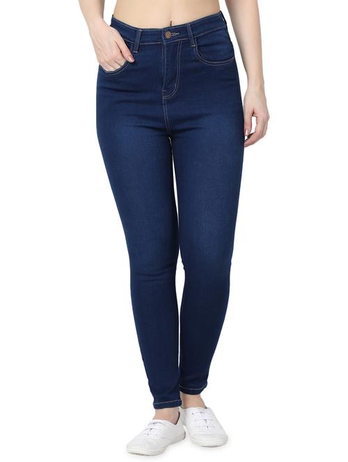 dark blue cotton blend jeans - 17142784 - Standard Image - 1