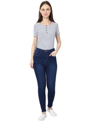 dark blue cotton blend jeans - 17142784 - Standard Image - 4