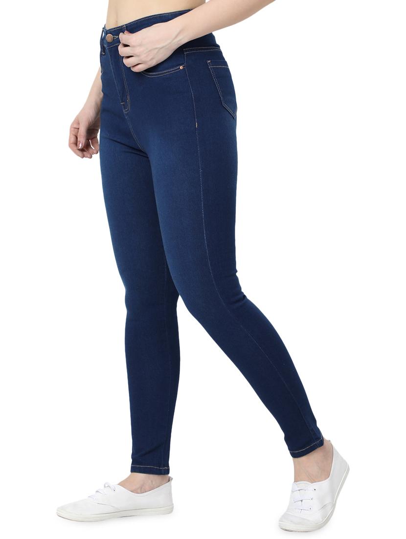 dark blue cotton blend jeans - 17142784 - Zoom Image - 2