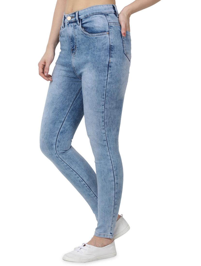 light blue cotton blend jeans - 17142785 - Zoom Image - 2