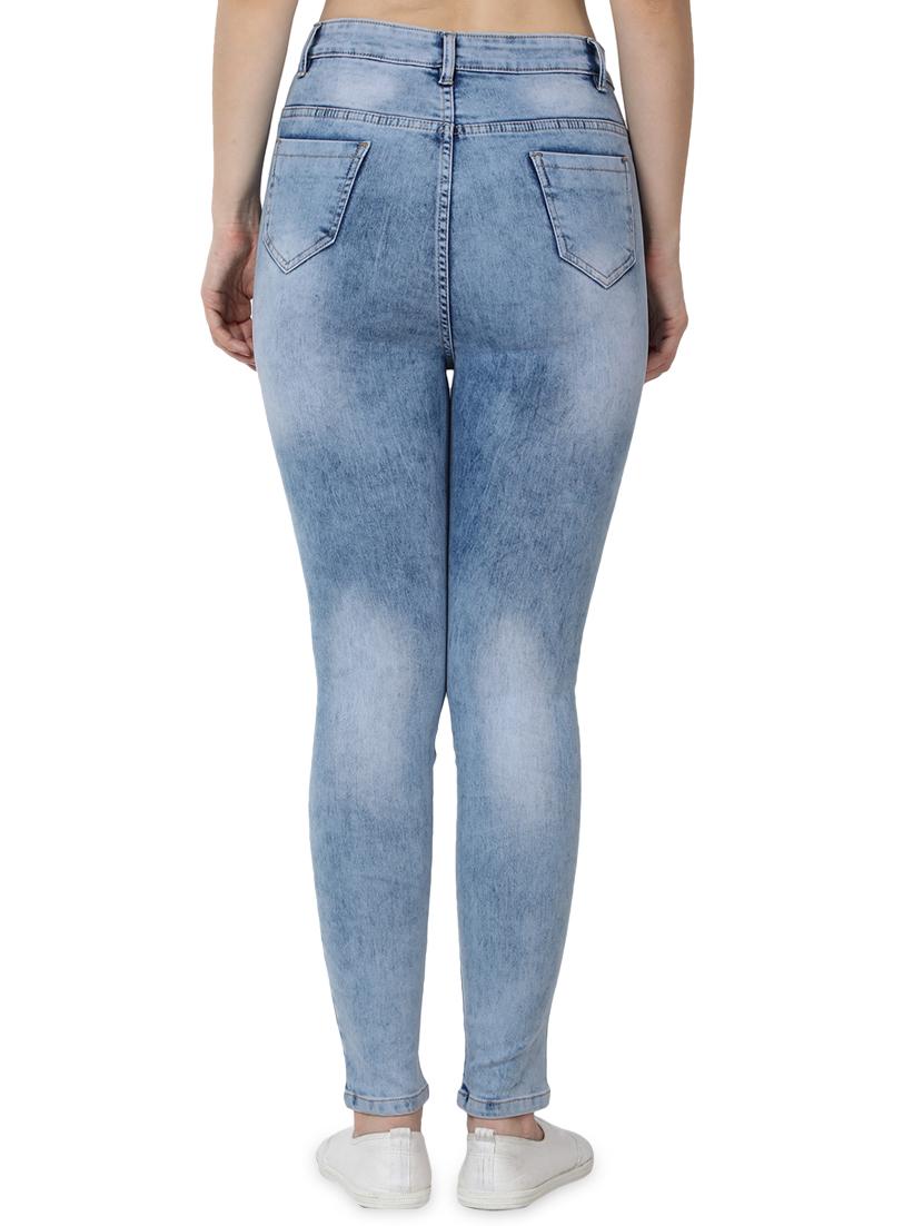 light blue cotton blend jeans - 17142785 - Zoom Image - 3
