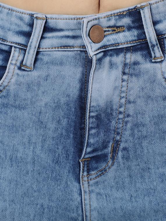 light blue cotton blend jeans - 17142785 - Zoom Image - 5
