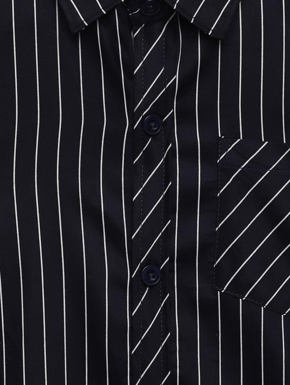 dark blue cotton shirt - 17142811 - Zoom Image - 4