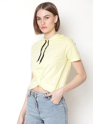 yellow cotton crop tee - 17143175 - Standard Image - 2