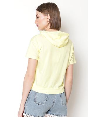 yellow cotton crop tee - 17143175 - Standard Image - 3