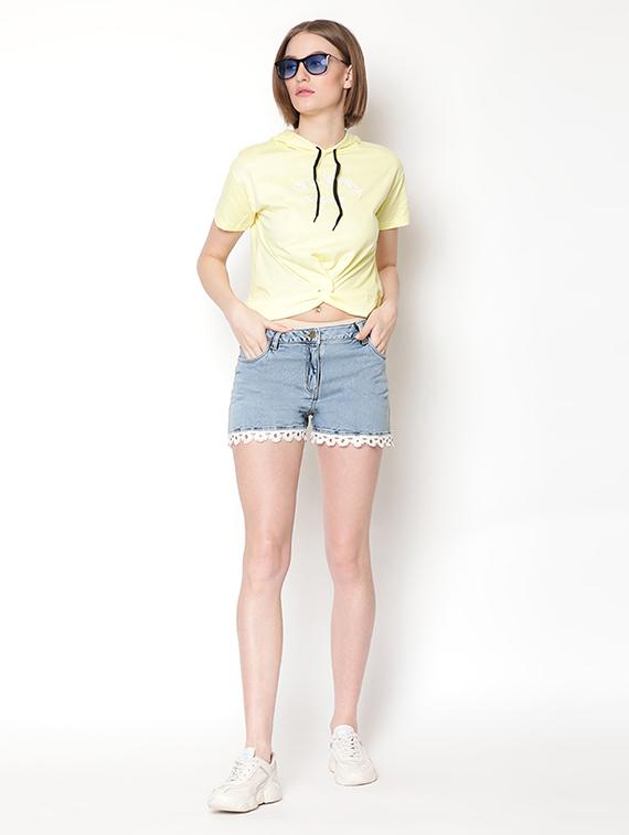 yellow cotton crop tee - 17143175 - Zoom Image - 4