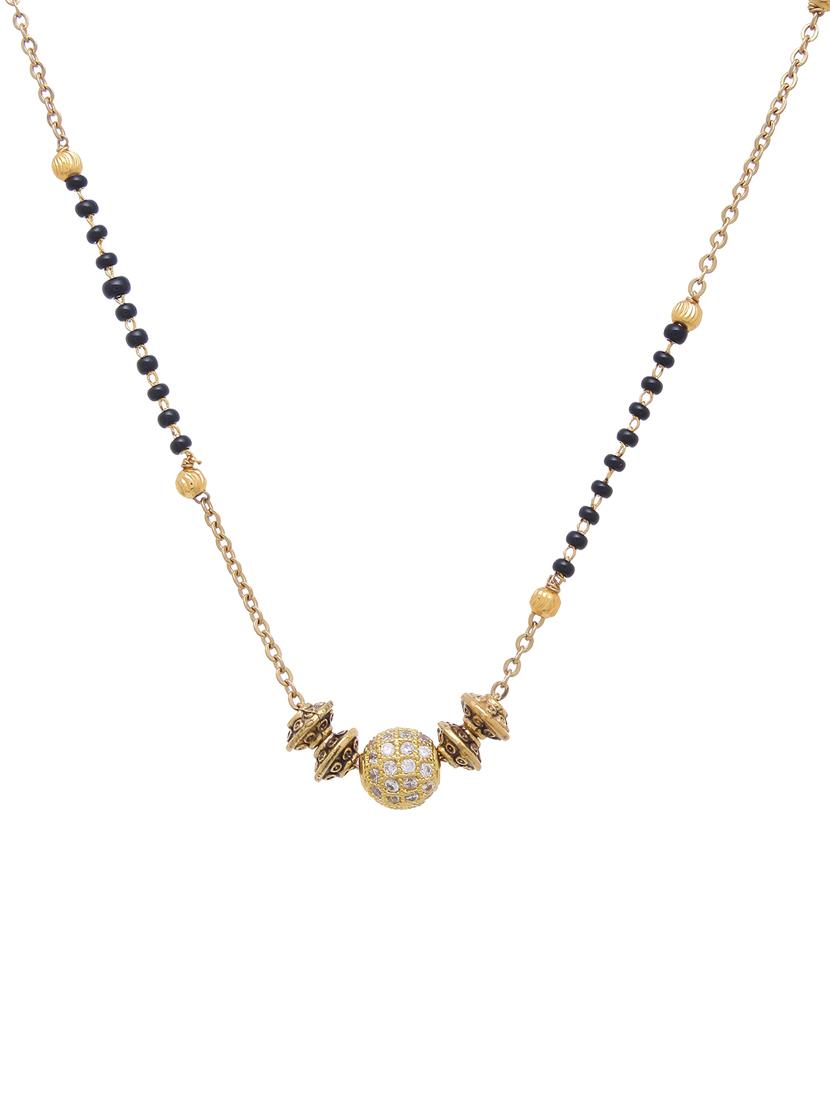 gold beads mangalsutra and bracelet - 17143204 - Zoom Image - 2