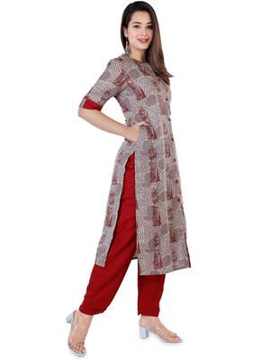 printed straight kurta - 17143262 - Standard Image - 2