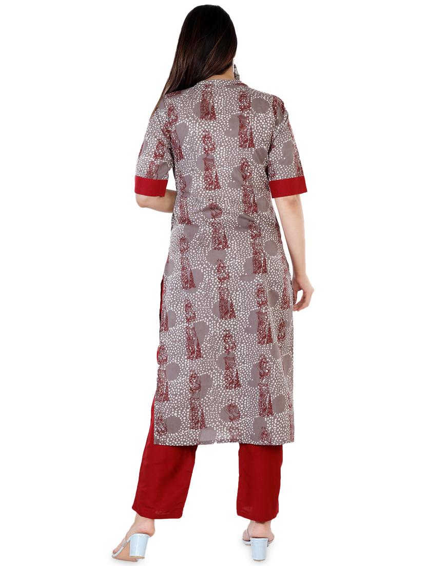 printed straight kurta - 17143262 - Zoom Image - 3