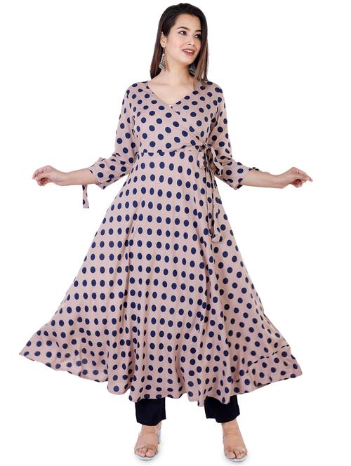 polka dot angrakha kurta - 17143263 - Standard Image - 1