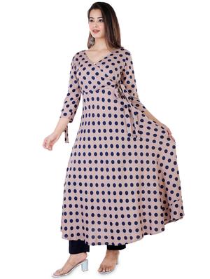 polka dot angrakha kurta - 17143263 - Standard Image - 2