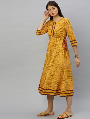 printed a-line dress - 17143287 - Standard Image - 2