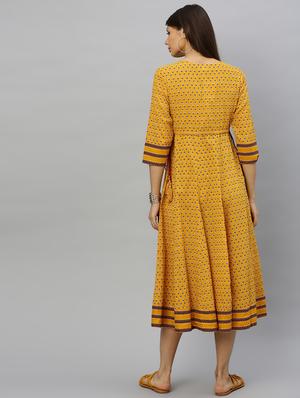 printed a-line dress - 17143287 - Standard Image - 3