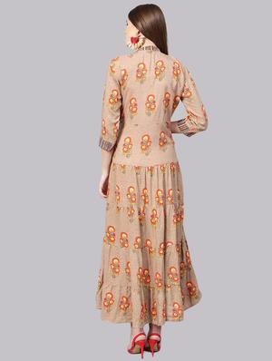 printed flared kurta - 17143607 - Standard Image - 3