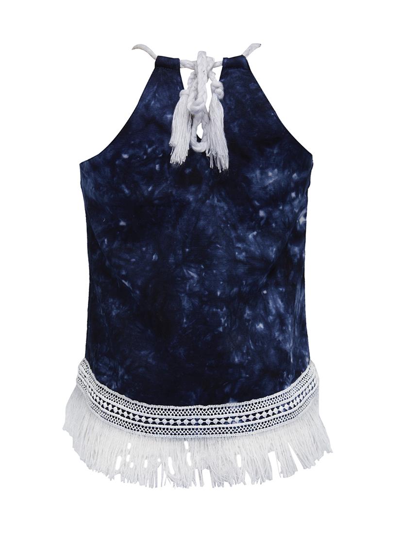 blue cotton regular tops & tee - 17143758 - Zoom Image - 2
