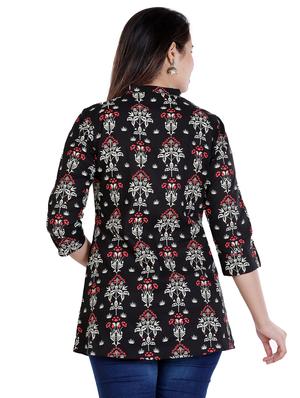 black cotton regular top - 17143914 - Standard Image - 3