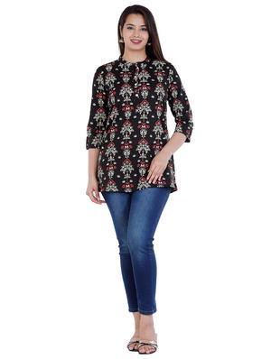 black cotton regular top - 17143914 - Standard Image - 4