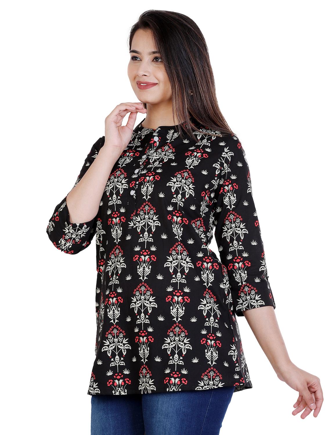 black cotton regular top - 17143914 - Zoom Image - 2