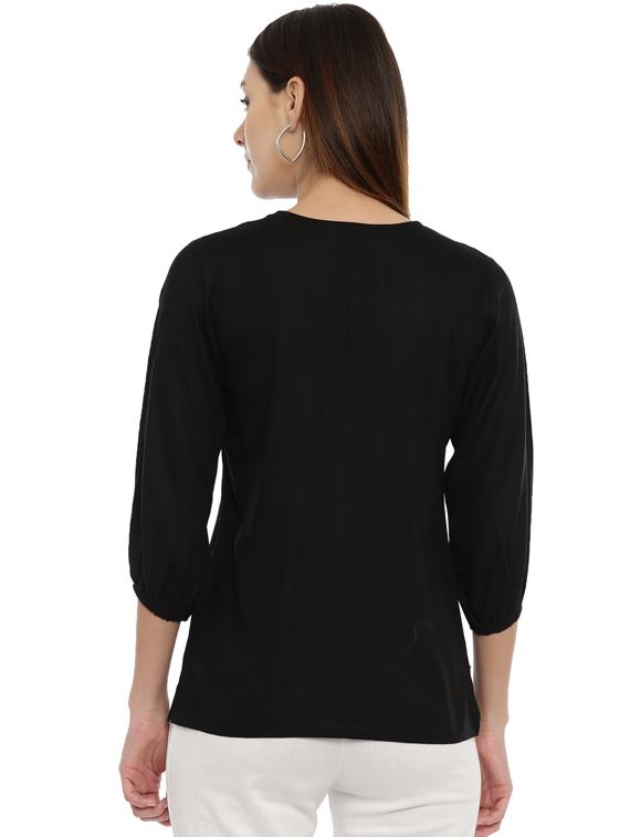 tie up neck printed top - 17143983 - Zoom Image - 3