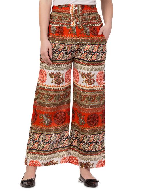 tie front printed palazzo - 17144496 - Standard Image - 1