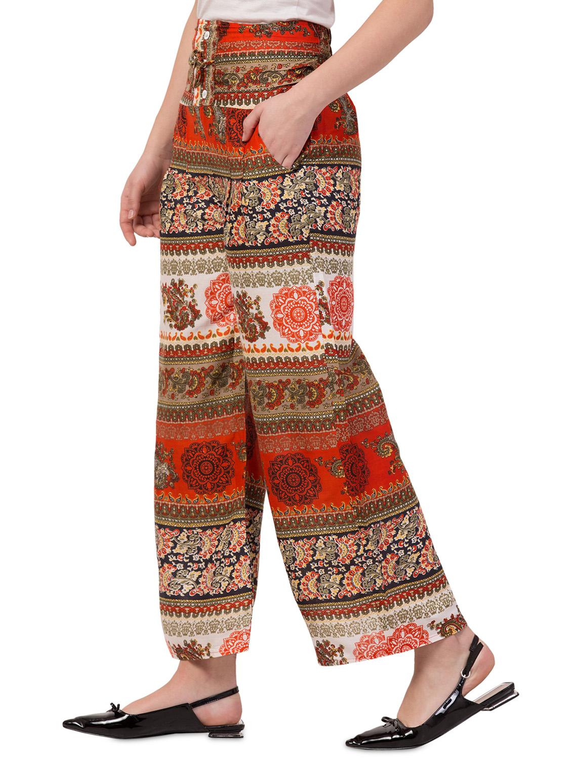 tie front printed palazzo - 17144496 - Zoom Image - 2
