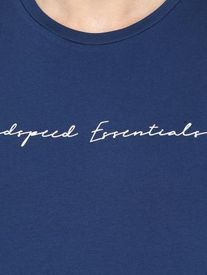 blue typographic chest print t-shirt - 17145369 - Standard Image - 5