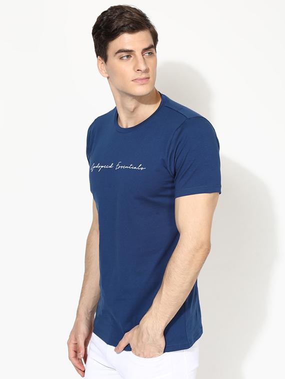 blue typographic chest print t-shirt - 17145369 - Zoom Image - 2