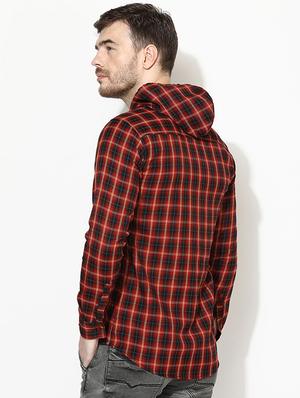 red checkered casual shirt - 17145400 - Standard Image - 3