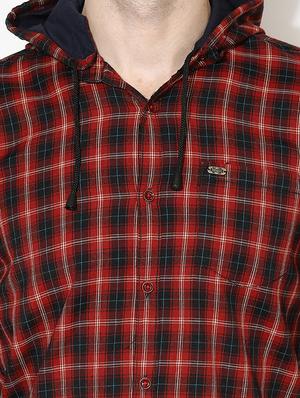 red checkered casual shirt - 17145400 - Standard Image - 4