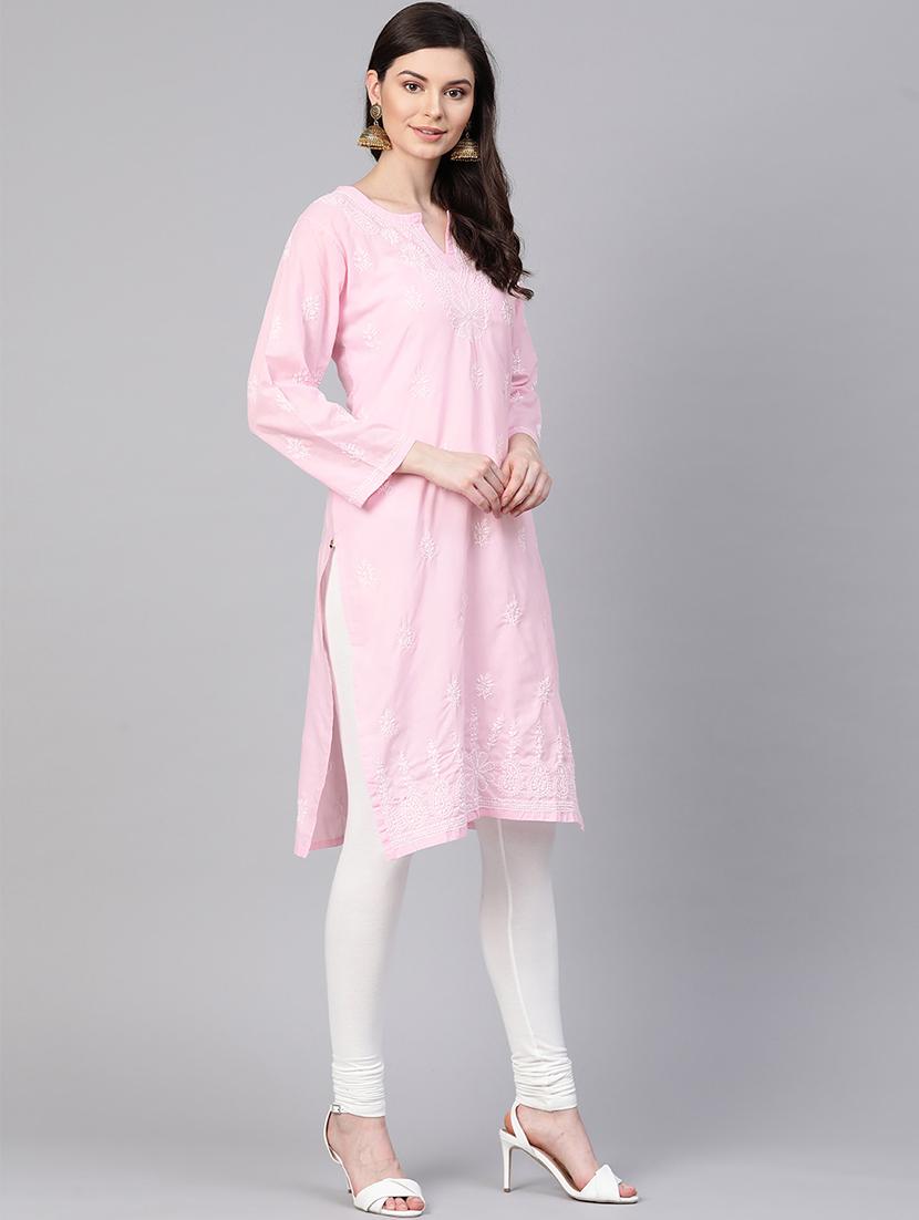 chikan kari straight kurta - 17145515 - Zoom Image - 2