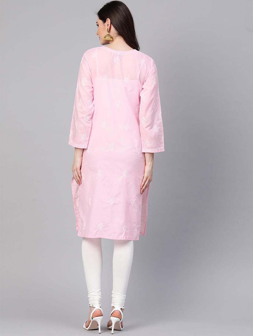 chikan kari straight kurta - 17145515 - Zoom Image - 4