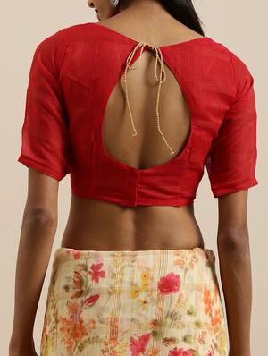 floral printed saree with blouse - 17145605 - Standard Image - 4