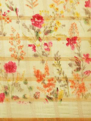 floral printed saree with blouse - 17145605 - Standard Image - 5
