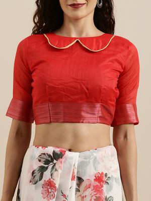floral printed saree with blouse - 17145608 - Standard Image - 3