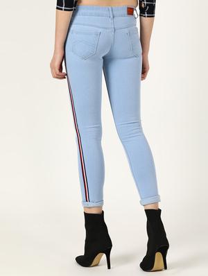 side tape mid rise jeans - 17146241 - Standard Image - 3