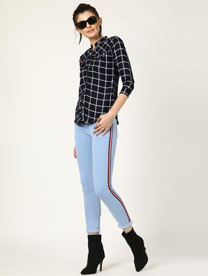 side tape mid rise jeans - 17146241 - Standard Image - 4