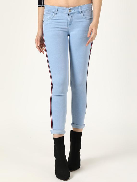 side tape mid rise jeans - 17146241 - Zoom Image - 1