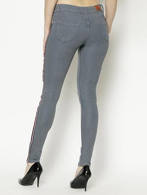 side tape mid rise jeans - 17146245 - Standard Image - 3
