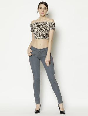side tape mid rise jeans - 17146245 - Standard Image - 4