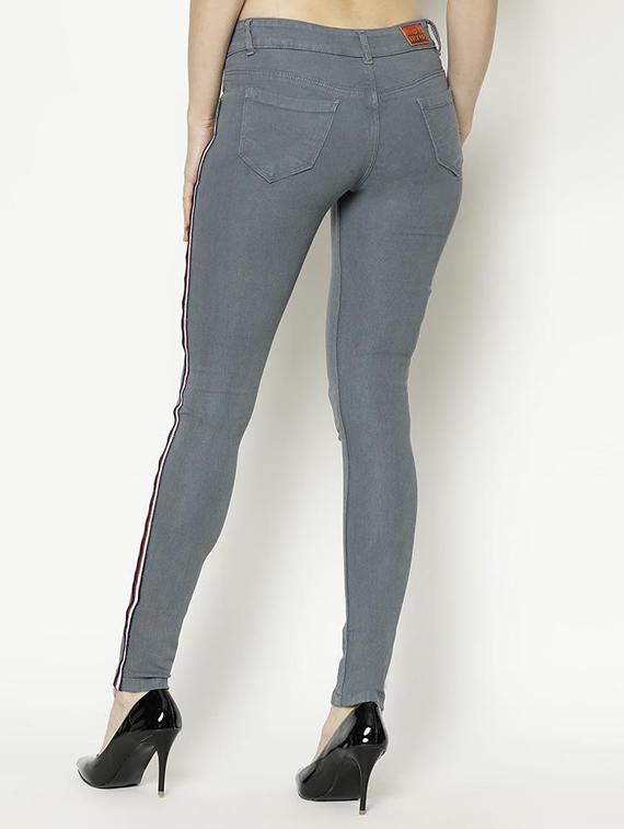 side tape mid rise jeans - 17146245 - Zoom Image - 3
