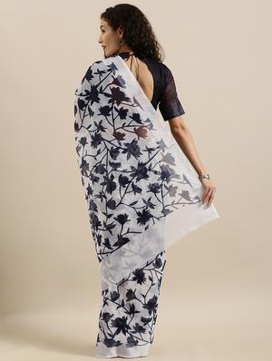 floral printed saree with blouse - 17146307 - Standard Image - 2