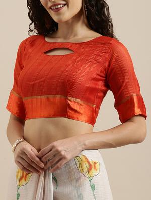 floral printed saree with blouse - 17146349 - Standard Image - 3